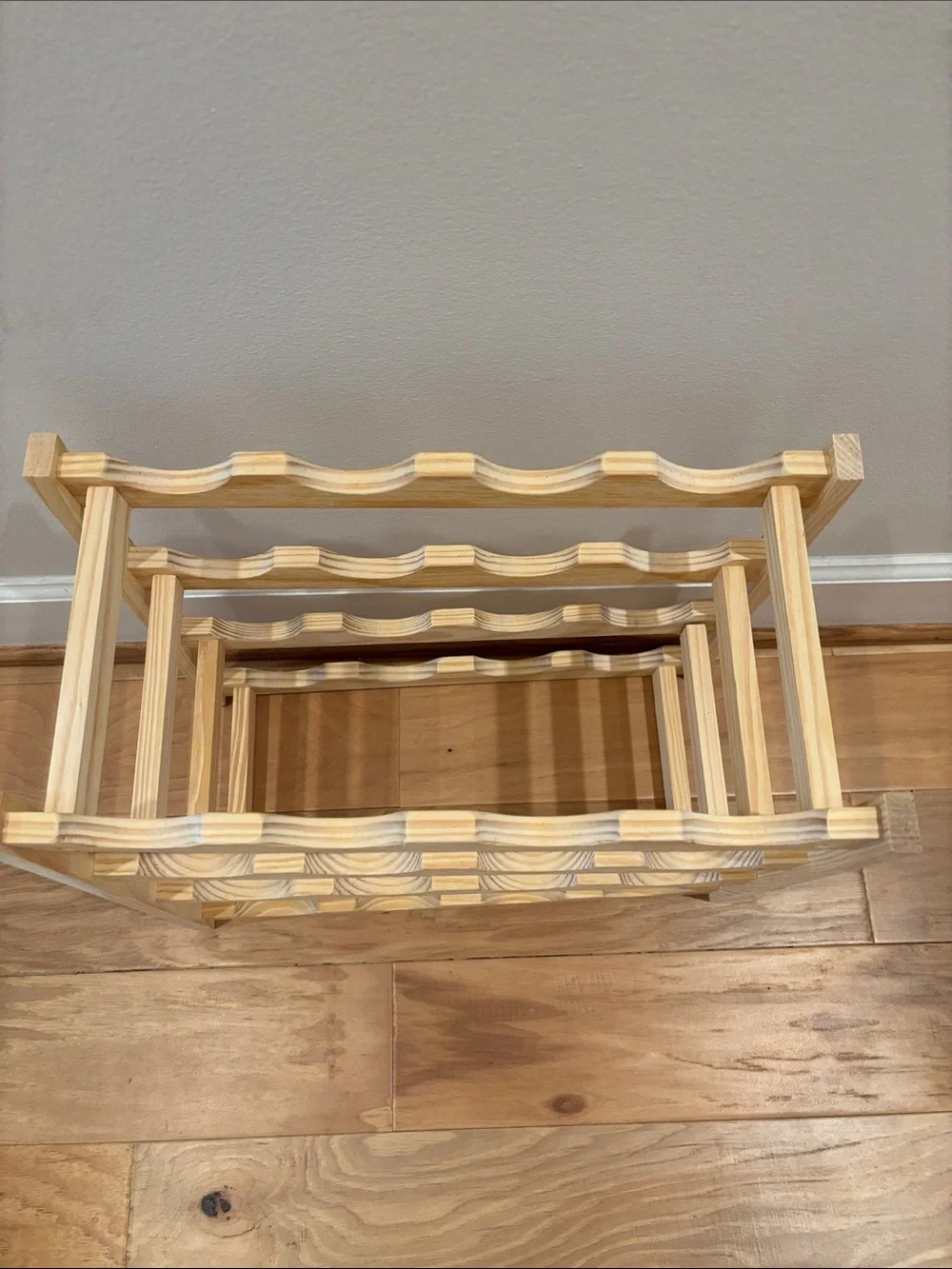 Natural Wood 4-Tier Wine Rack